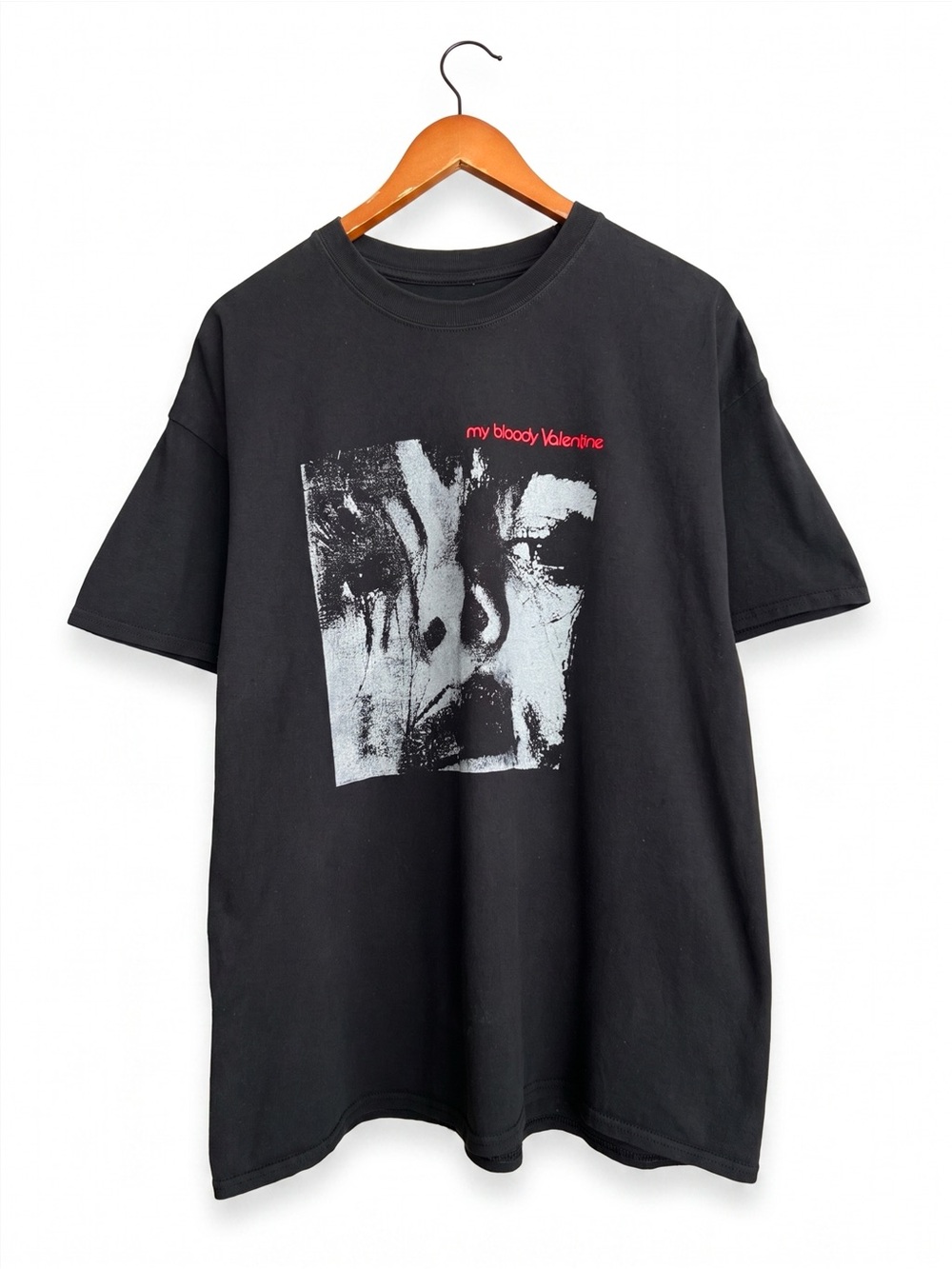 My Bloody Valentine BMV Distressed Face Grunge Shoegaze Black Band T-Shirt